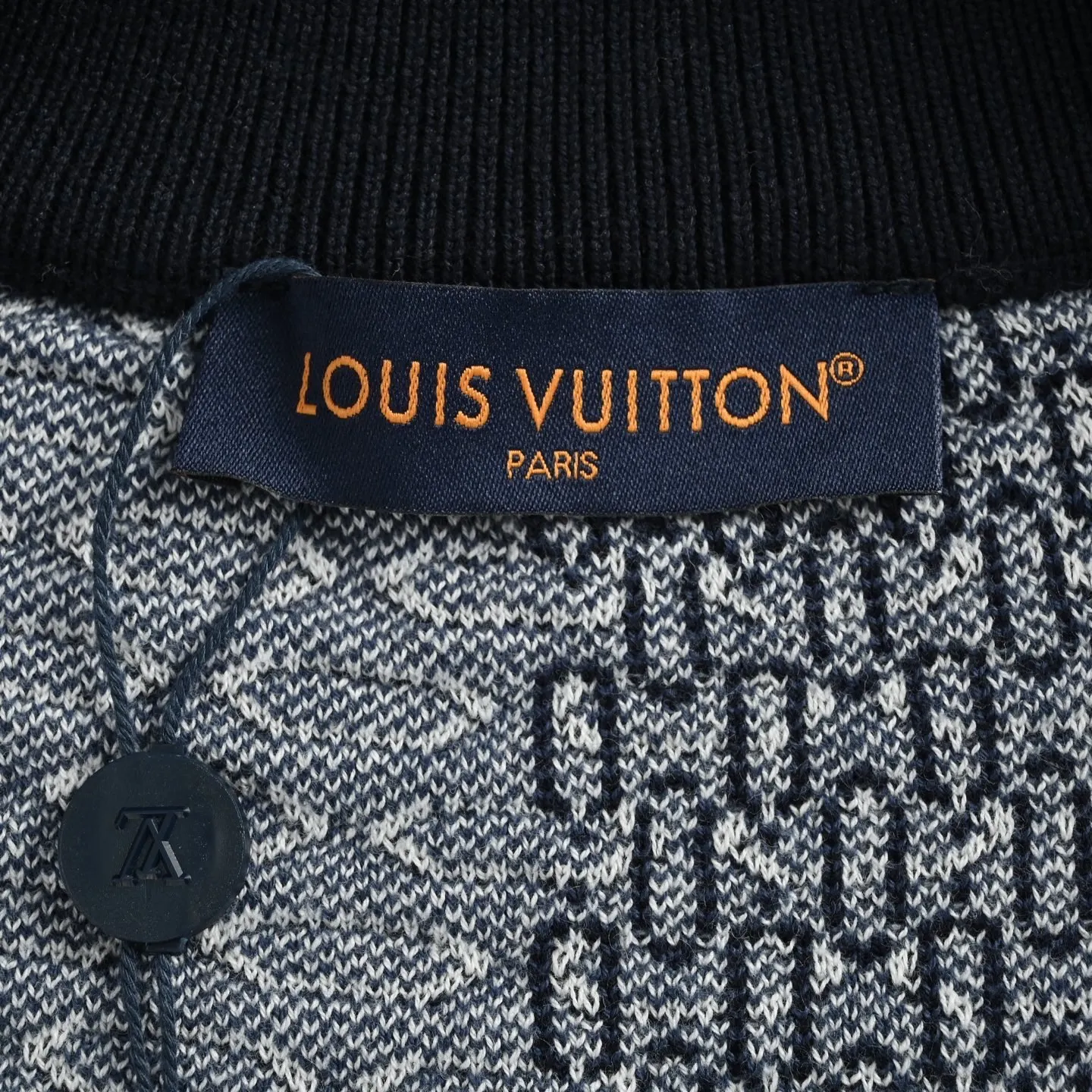 Louis Vuitton/Louis Vuitton 25Fw checkerboard jacquard knitted zipper jacket